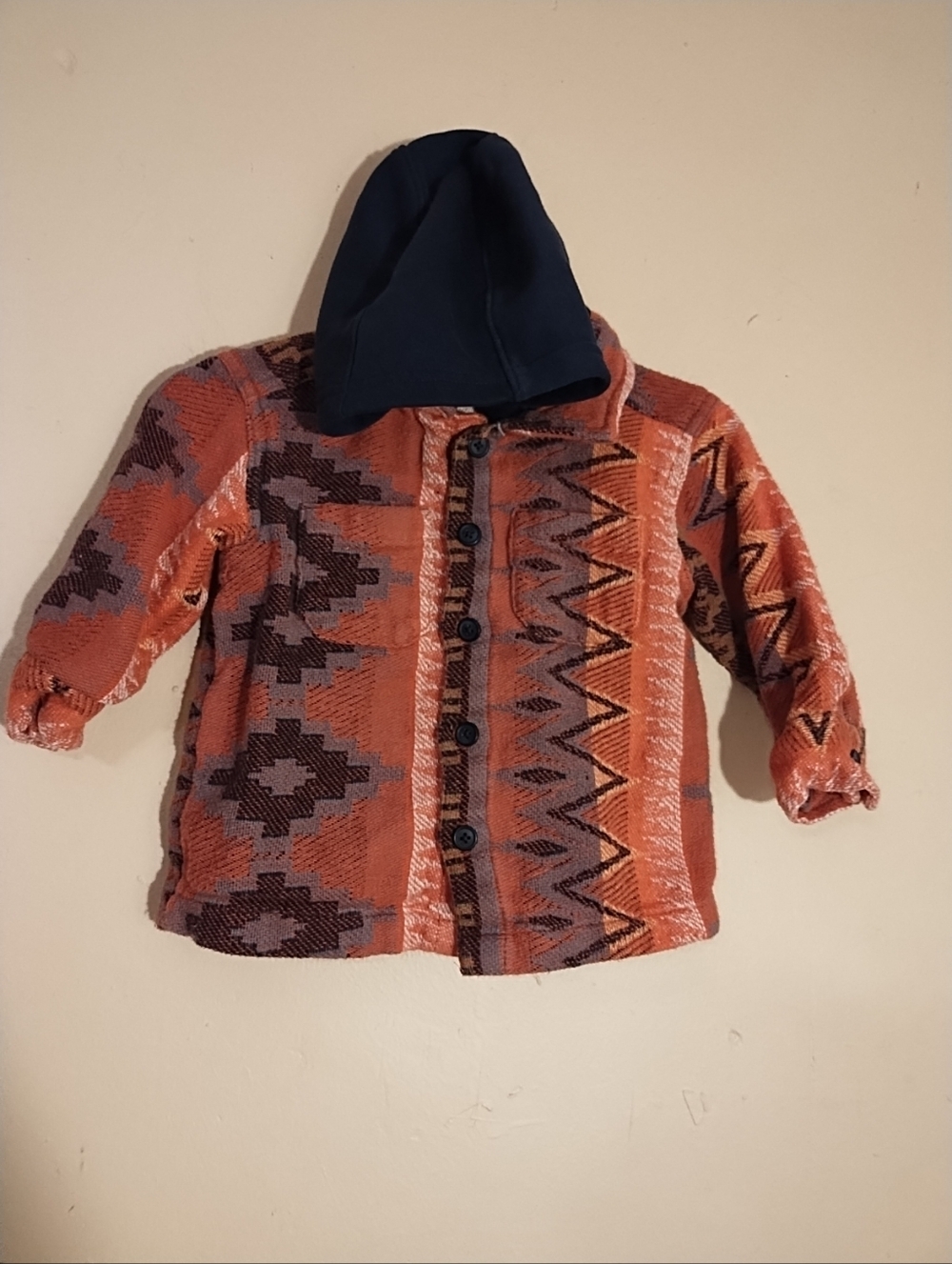 New‎ Kid’s Aztec Jacket Coat Brown And Gray Size 12-18M